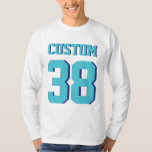 Fotboll Jersey för sportar för vit- & turkosvuxen Tee<br><div class="desc">Jersey för fotboll för sportar för vit- & turkosvuxen | design •,  Manar T-tröja för Jersey långärmad</div>