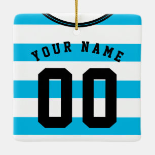 Fotboll Jersey-mall Ornament, blå Julgransprydnad Keramik