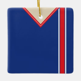 Fotboll Jersey-mall Ornament, blå röd Julgransprydnad Keramik