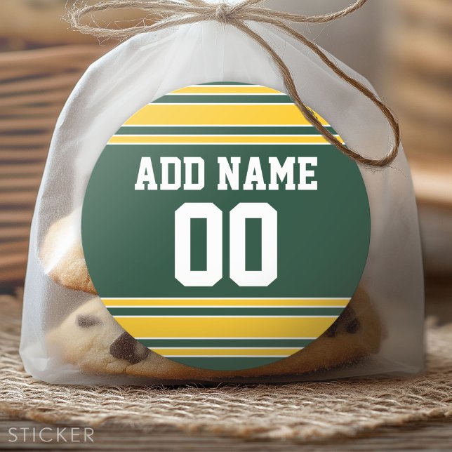 Fotboll Jersey med eget namn Runt Klistermärke (Custom Sticker)