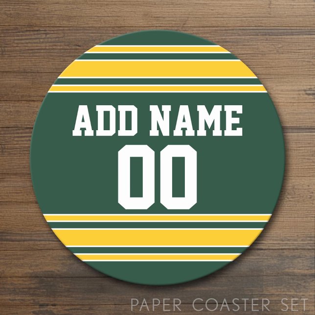 Fotboll Jersey med eget namn Underlägg Papper Rund (Custom Coaster)