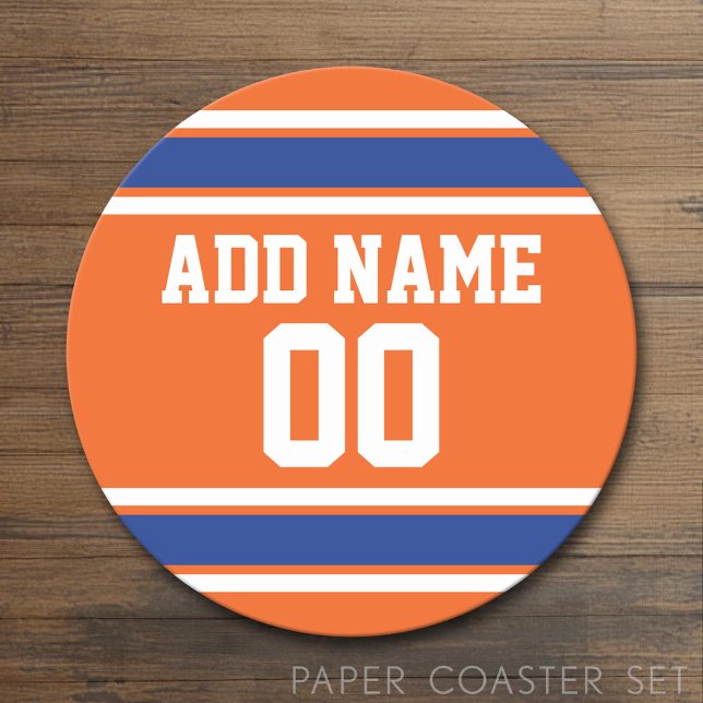Fotboll Jersey med eget namn Underlägg Papper Rund (Custom Coaster)