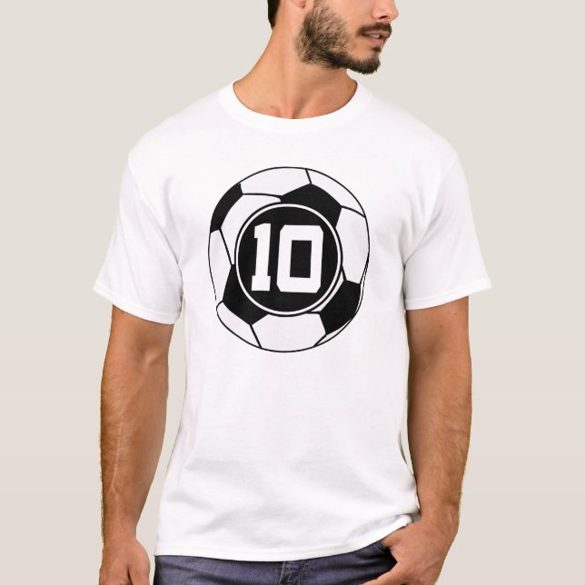 Fotboll Jersey numrerar idé för 10 gåva T-shirt (Framsida)
