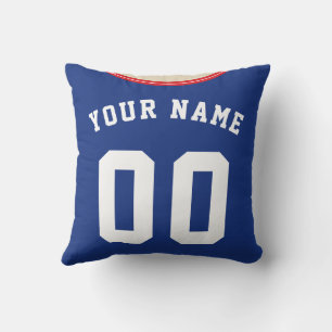 Fotboll Jersey Template Blue Side Rand Kudde