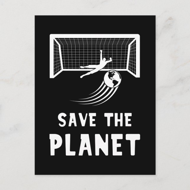 Fotboll Jordens Dag Rädda Planeten Vykort (Framsida)