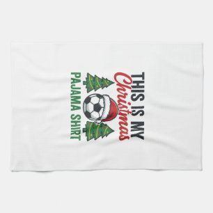 Fotboll jul pyjamas skjorta kökshandduk