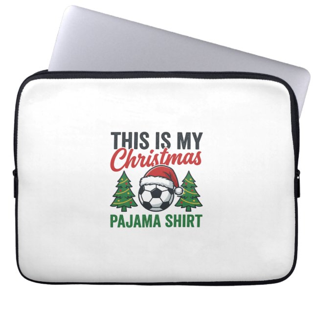 Fotboll jul pyjamas skjorta laptop fodral (Framsidan)