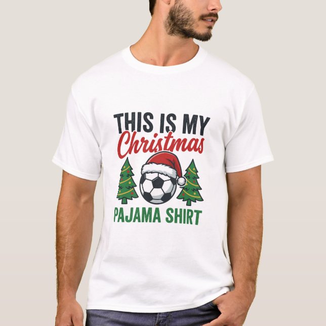 Fotboll jul pyjamas skjorta t shirt (Framsida)