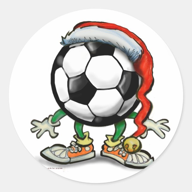 Fotboll jul runt klistermärke (Framsida)