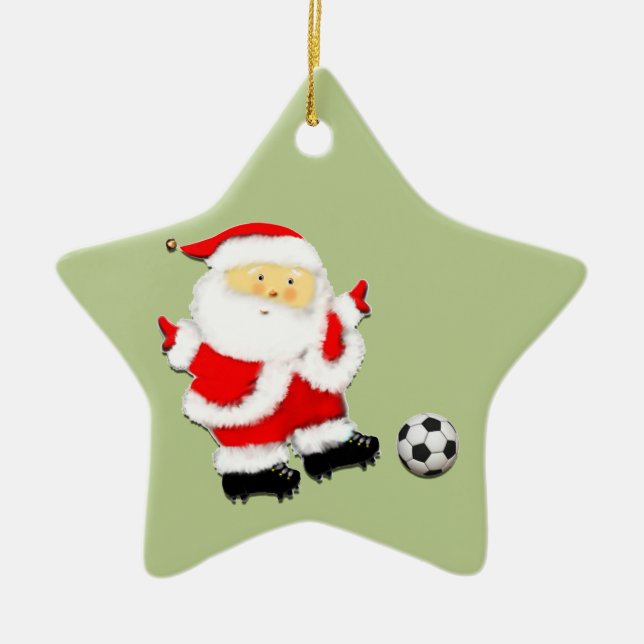Fotboll jul souvenir julgransprydnad keramik (Framsidan)