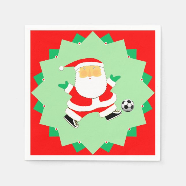 Fotboll Julfirande Julfest Pappersservett (Framsidan)