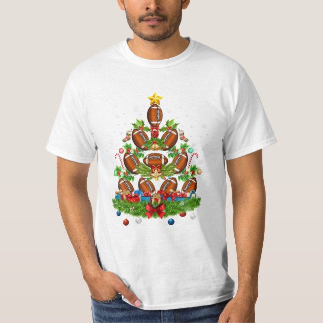 Fotboll Julgran Decor T Shirt (Framsida)