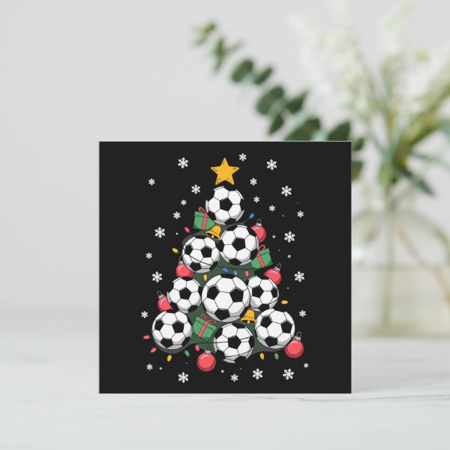 Fotboll Julgran Jul Spelare Sportälskare Julkort (Stående Fram)