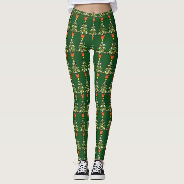 Fotboll Julgran Leggings (Framsida)