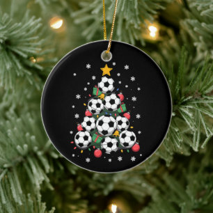 Fotboll Julgran Xmas Spelare Sportälskare Julgransprydnad Keramik