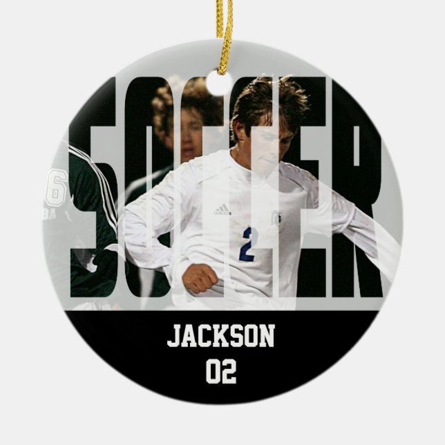 Fotboll ⚽ julgransprydnad keramik (Framsidan)