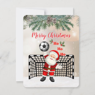 Fotboll Julhälsningskort Tomte Fotboll Julkort