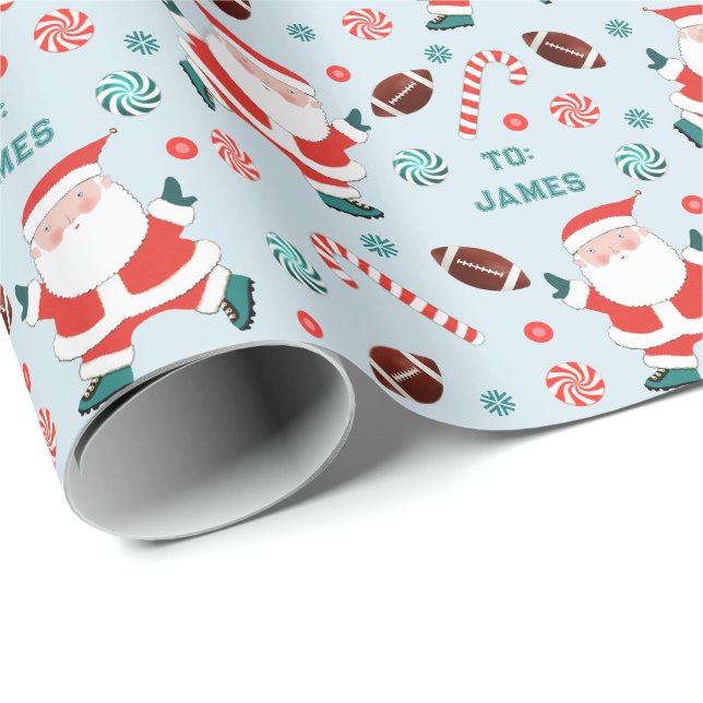 Fotboll julklappsinslagningspapper presentpapper (Rullad Hörn)