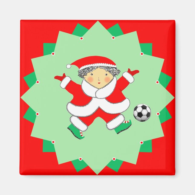 Fotboll Julpresent Strumpbytare Magnet (Framsidan)