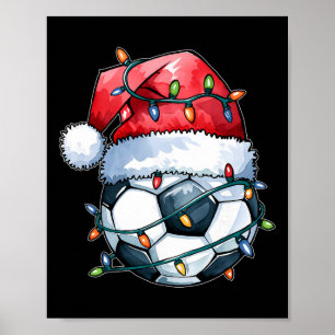 Fotboll jultröja Rolig jul fotboll jul Santa hatt Poster