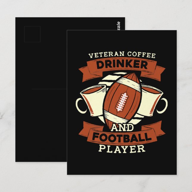 Fotboll kaffe vykort (Fram/baksida)