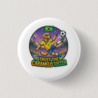 Fotboll Karamell Hund Action Meme Klistermärke Knapp