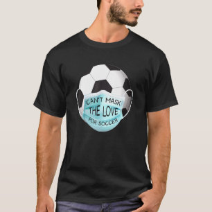 Fotboll Kärlek Boll Ansikte Mask Sstickande Coola T Shirt