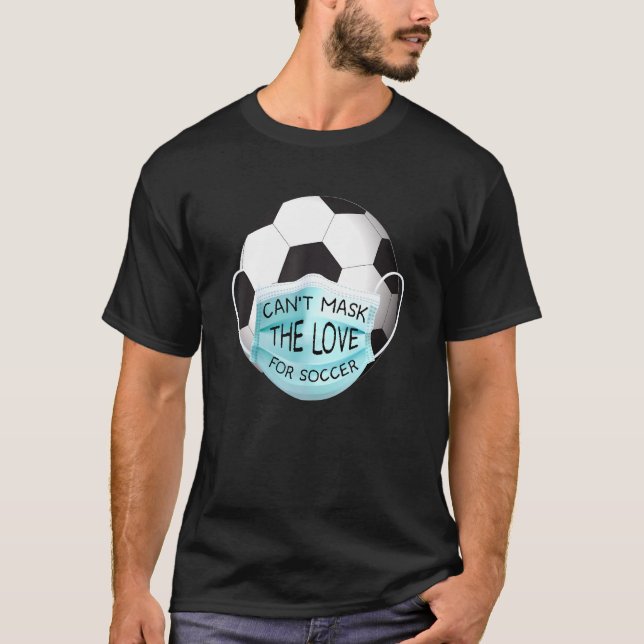 Fotboll Kärlek Boll Ansikte Mask Sstickande Coola  T Shirt (Framsida)