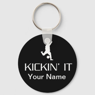 Fotboll Kickin det Keychain Nyckelring