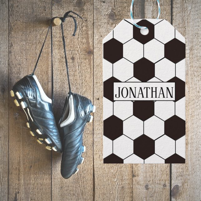 Fotboll Kids Fotboll Fotboll mönster Fotbollsår Presentetikett (Football Kids Soccer pattern Footballer birthday Gift Tags
)