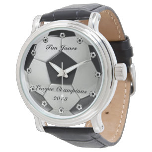 Fotboll, klassiskt, rostfritt stål, bevakning armbandsur