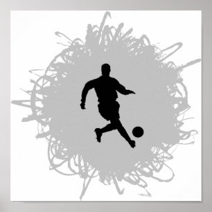 Fotboll klottrar stil poster