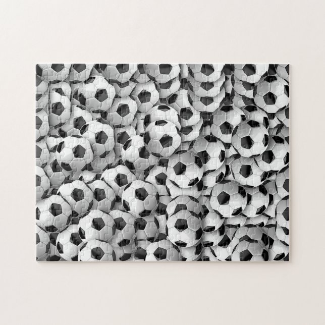 Fotboll klumpa ihop sig fotopussel (Horisontell)