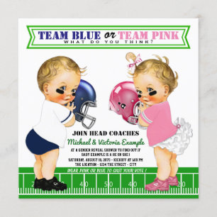 Fotboll Köns Avslöjande Baby Shower Inbjudningar