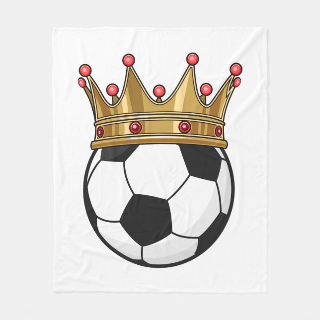 Fotboll Krona Kung Fleecefilt (Framsidan)