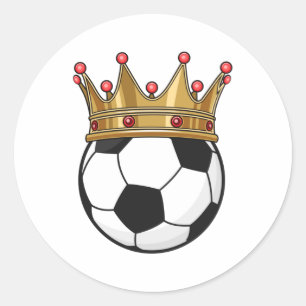 Fotboll Krona Kung Runt Klistermärke