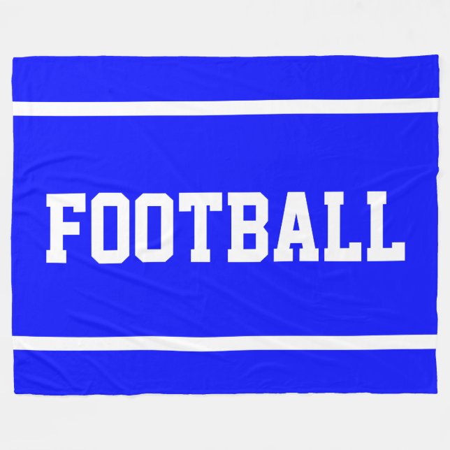 FOTBOLL Kul Ljusblå Sportig Vit Text Randig Fleecefilt (Framsidan (Horisontell))