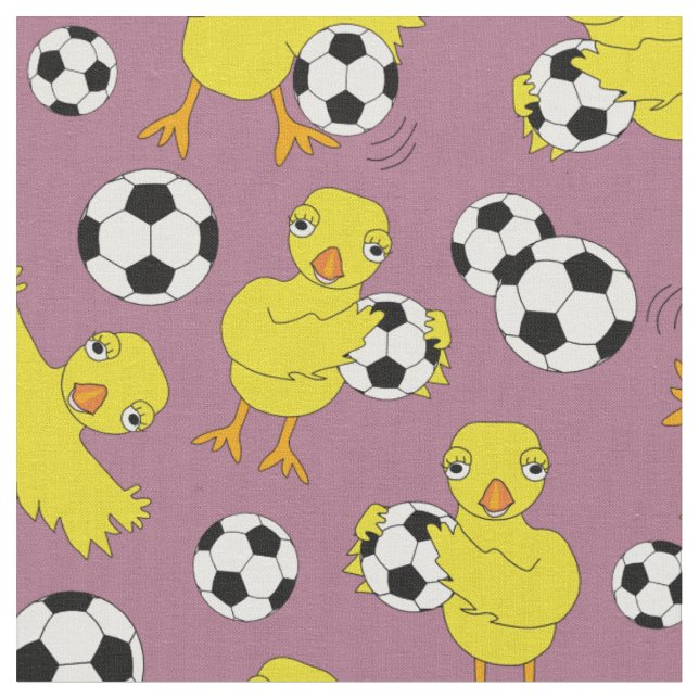 Fotboll Kyckling Mönster Tyg (Närbild)
