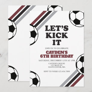 Fotboll Låt oss Kick it Birthday Inbjudningar