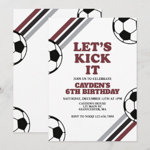 Fotboll Låt oss Kick it Birthday Inbjudningar