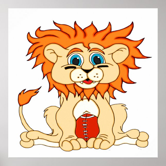 Fotboll Lejon Poster (Framsidan)