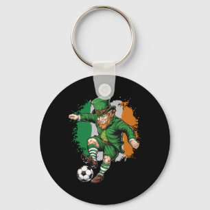 Fotboll Leprechaun St Patricks Day Pojkar Barn Män Nyckelring