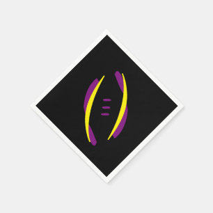Fotboll Lila/Guld-Gult/Black Cocktail Napkins Pappersservett