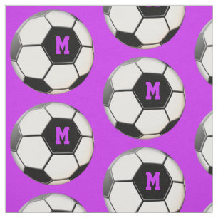 Fotboll Lila Monogram Mönster Tyg