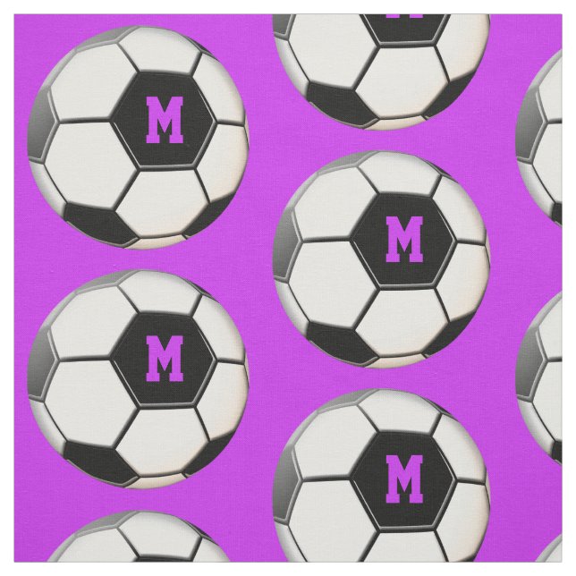 Fotboll Lila Monogram Mönster Tyg (Provkarta)
