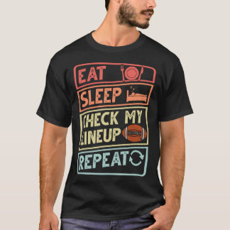 Fotboll Lineman Ät Sova Kontrollera Min Uppställni T Shirt