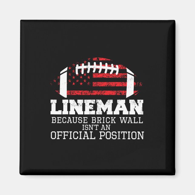 Fotboll Lineman för att Brick Wall O-line D-line Magnet (Framsidan)