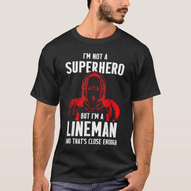 Fotboll Lineman Hero Offensiv Defensiv Player T Shirt (Framsida)