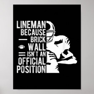 Fotboll Lineman tegelvägg Defensiv Lineman Fot Poster