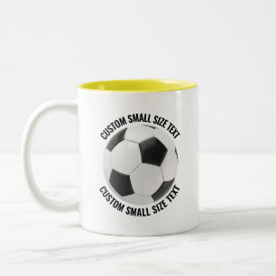 Fotboll & Liten Text GUL 11oz Anpassad Två-Tonad Mugg